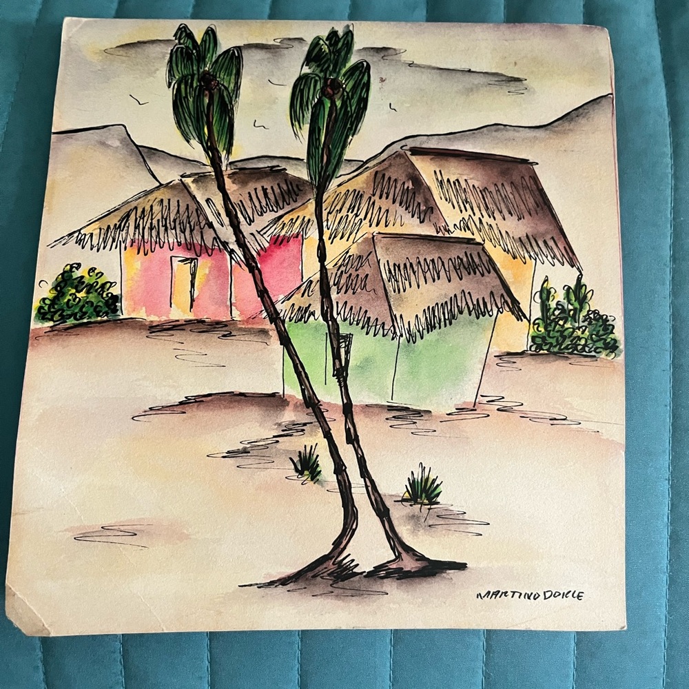 (2) set of two Martino Dorce watercolor paintings.